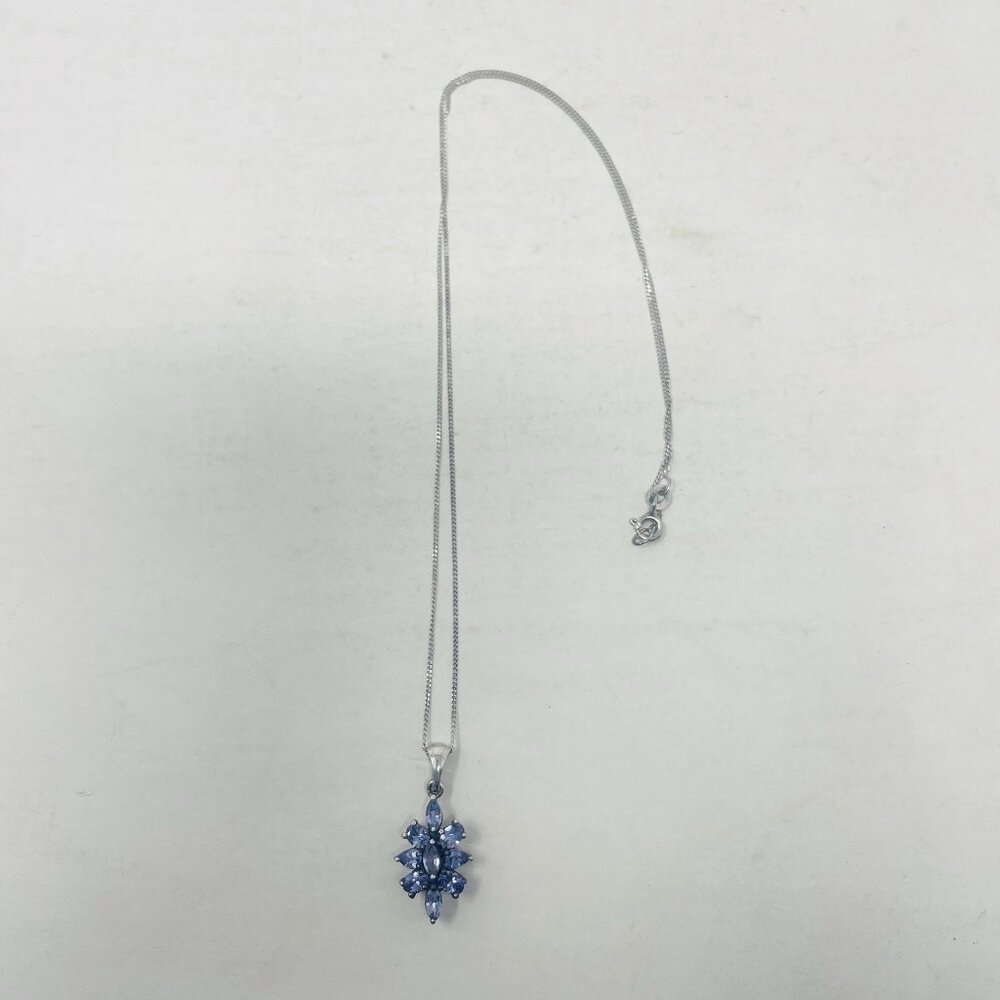 Shop LC Tanzanite Pendant with‎ Chain 18in Platinum Overlay Sterling Silver 5230